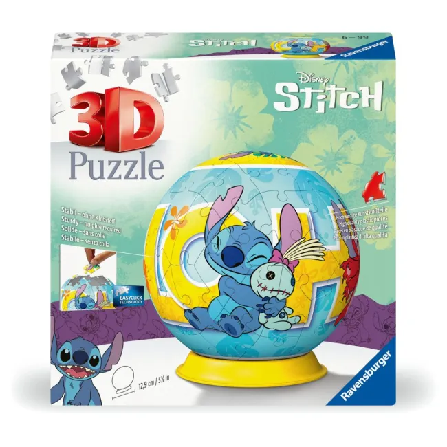 Ravensburger - Puzzle 3D bila Disney Stitch 72 piese - ARTRVS3D11596