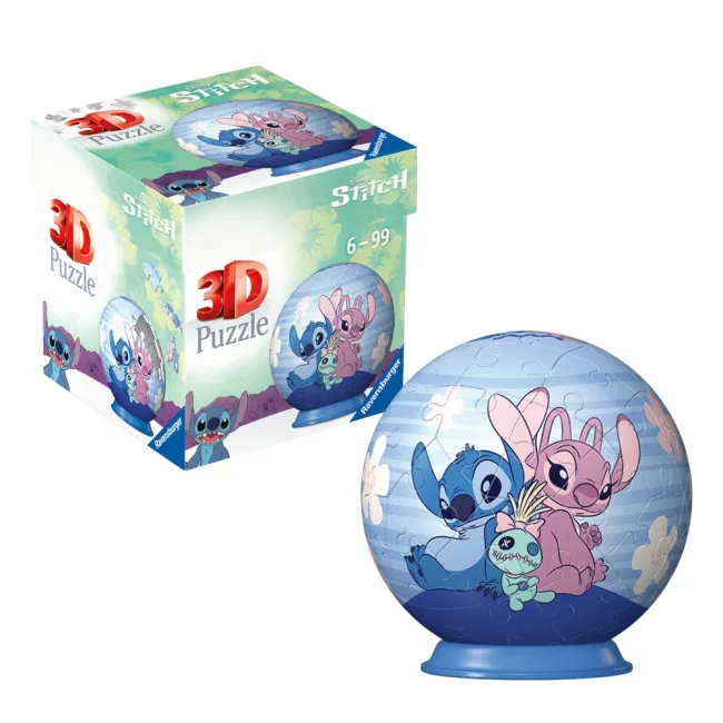 Ravensburger - Puzzle 3D bila Disney Stitch Angel si Stitch 54 piese - ARTRVS3D11599