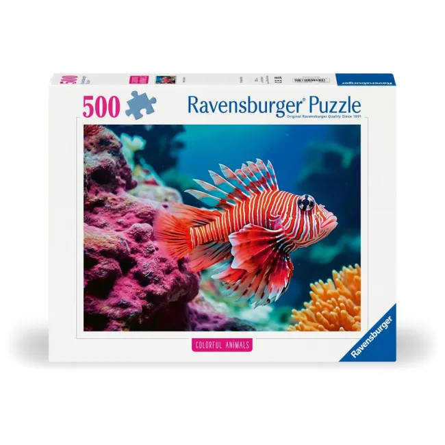 Ravensburger - Puzzle animale colorate pestele leu rosu 500 piese - ARTRVSPA01334