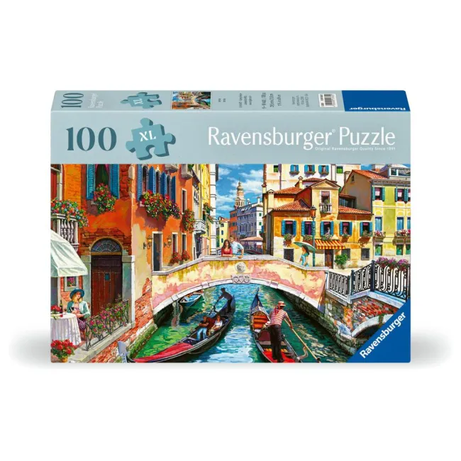 Ravensburger - Puzzle pentru varstnici Venetia cu sablon de imagine si suport din carton 100 piese mari XL - ARTRVSPA01365