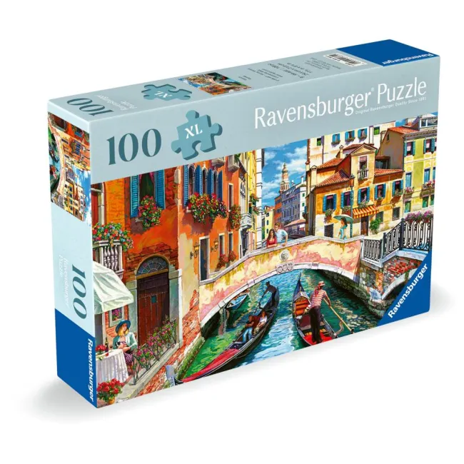 Ravensburger - Puzzle pentru varstnici Venetia cu sablon de imagine si suport din carton 100 piese mari XL - ARTRVSPA01365