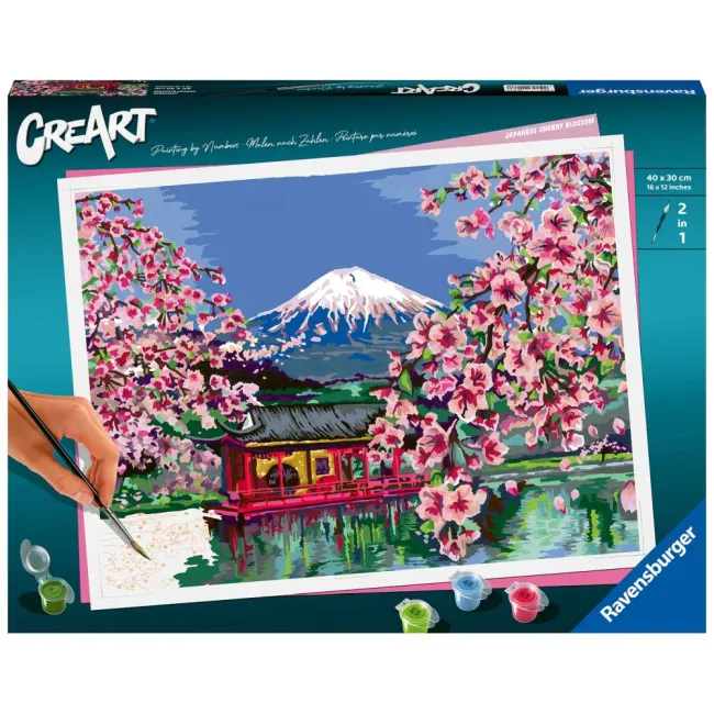 Ravensburger - CreArt pictura pe numere pentru adulti flori de cires japonez - ARTRVSPBN20177