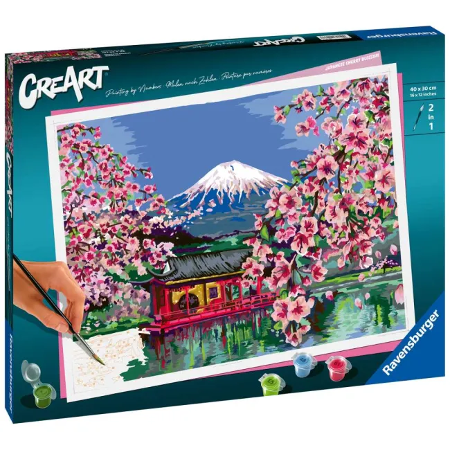 Ravensburger - CreArt pictura pe numere pentru adulti flori de cires japonez - ARTRVSPBN20177