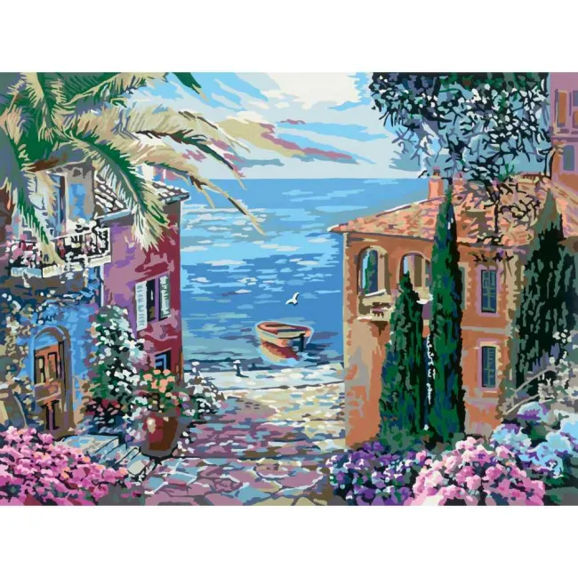 Ravensburger - CreArt pictura pe numere pentru adulti peisaj mediteranean - ARTRVSPBN20218