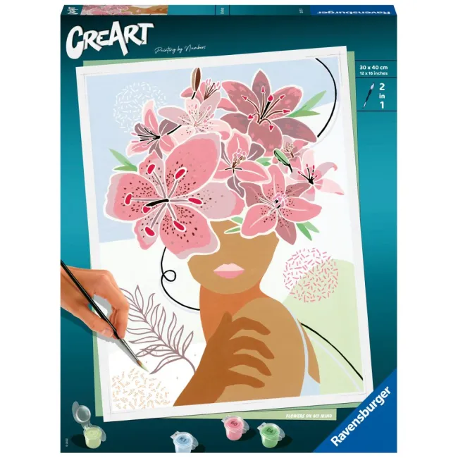 Ravensburger - CreArt pictura pe numere pentru adulti minte plina de flori - ARTRVSPBN20275