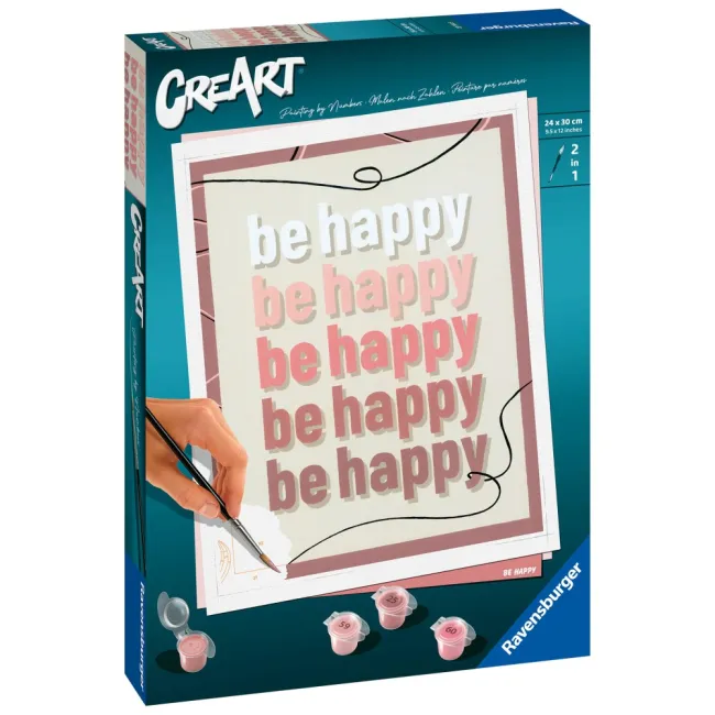 Ravensburger - CreArt pictura pe numere pentru adulti Be Happy - ARTRVSPBN23544