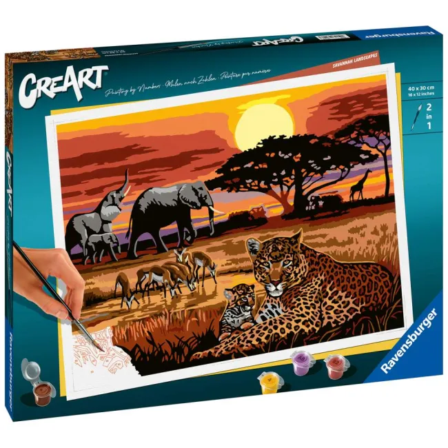 Ravensburger - CreArt pictura pe numere pentru adulti peisaj din savana - ARTRVSPBN23548