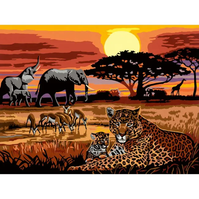 Ravensburger - CreArt pictura pe numere pentru adulti peisaj din savana - ARTRVSPBN23548