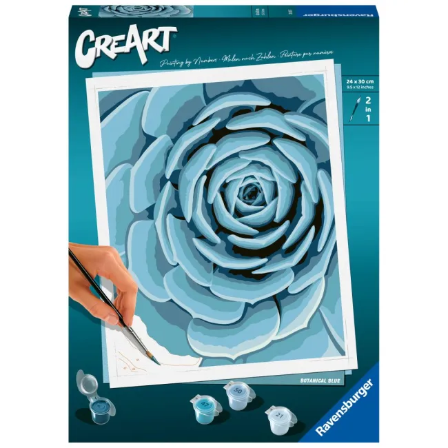 Ravensburger - CreArt pictura pe numere pentru adulti planta suculenta albastra - ARTRVSPBN23610