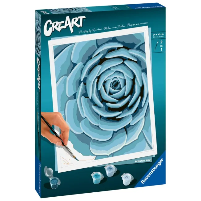 Ravensburger - CreArt pictura pe numere pentru adulti planta suculenta albastra - ARTRVSPBN23610