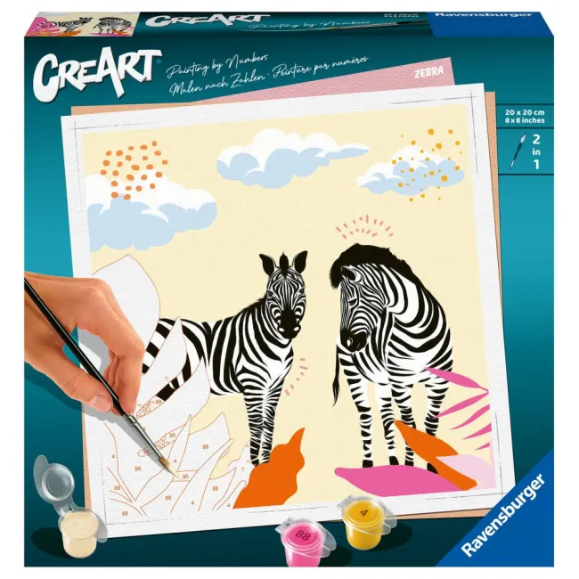 Ravensburger - CreArt pictura pe numere pentru adulti zebre - ARTRVSPBN23666
