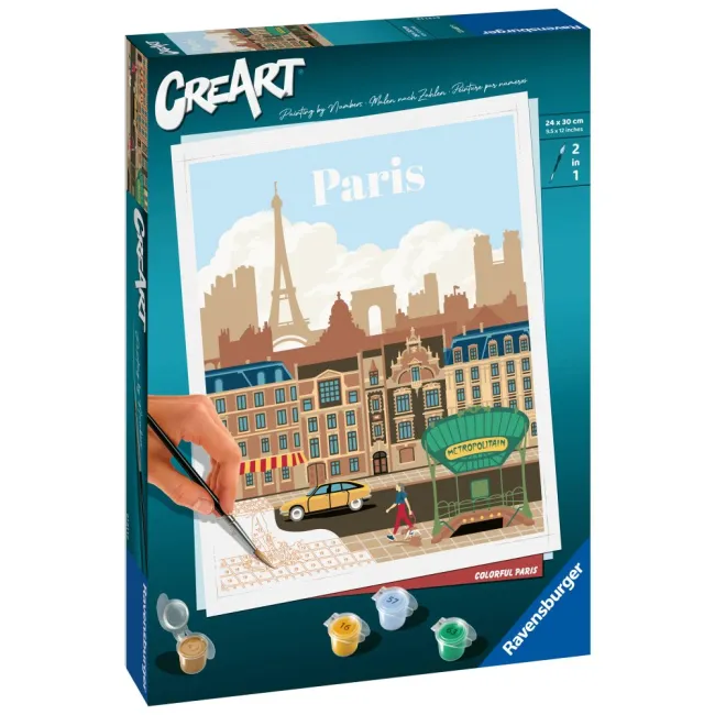 Ravensburger - CreArt pictura pe numere pentru adulti Paris plin de culoare - ARTRVSPBN23687