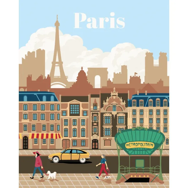 Ravensburger - CreArt pictura pe numere pentru adulti Paris plin de culoare - ARTRVSPBN23687