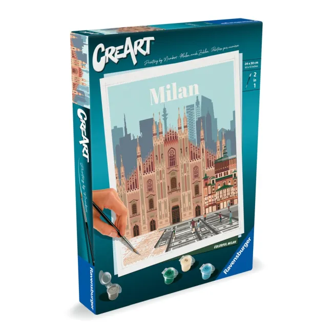 Ravensburger - CreArt pictura pe numere pentru adulti Milano plin de culoare - ARTRVSPBN23688