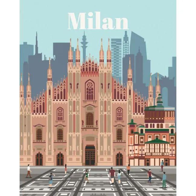 Ravensburger - CreArt pictura pe numere pentru adulti Milano plin de culoare - ARTRVSPBN23688