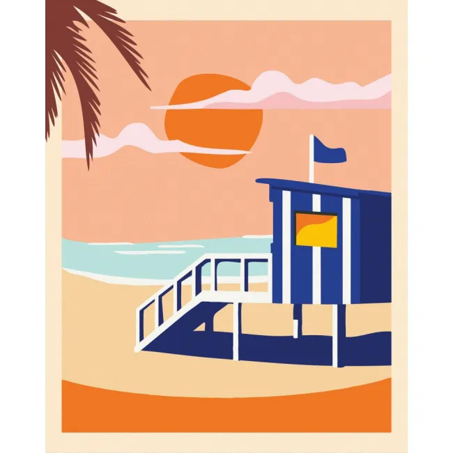 Ravensburger - CreArt pictura pe numere pentru adulti cabana pe plaja - ARTRVSPBN23896