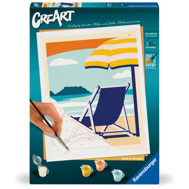 Ravensburger - CreArt pictura pe numere pentru adulti relaxare la plaja - ARTRVSPBN23897