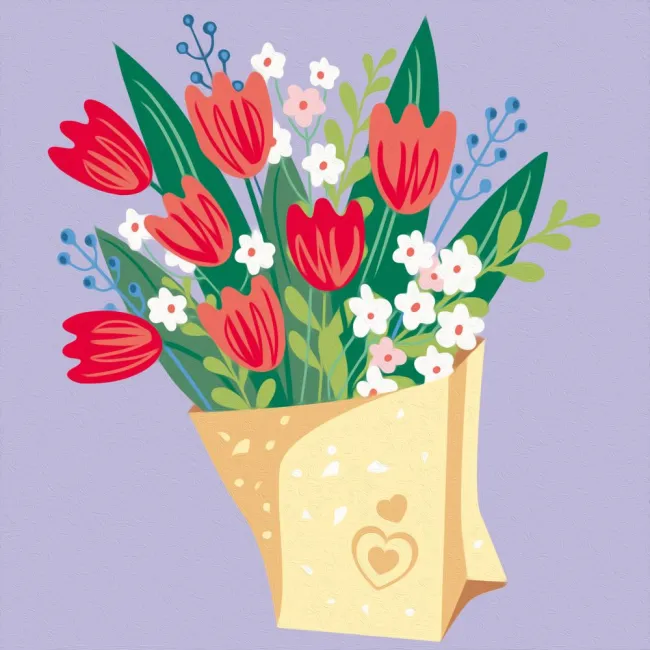 Ravensburger - CreArt pictura pe numere pentru adulti buchet de lalele - ARTRVSPBN25518