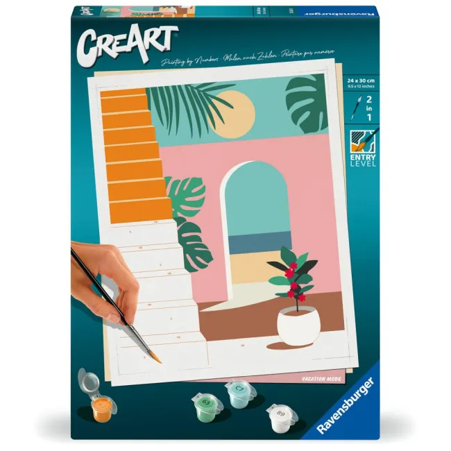 Ravensburger - CreArt pictura pe numere pentru adulti vibe de vacanta - ARTRVSPBN25524