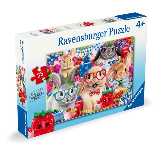 Ravensburger - Puzzle iepurasi si fructe de padure 35 piese - ARTRVSPC04063