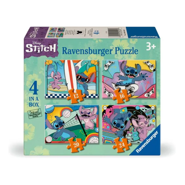 Ravensburger - Puzzle Disney Stitch 4 buc in cutie 12 16 20 24 piese - ARTRVSPC04106