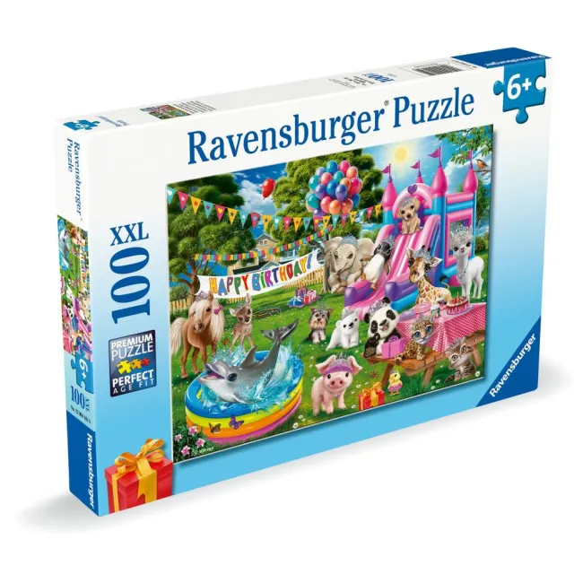 Ravensburger - Puzzle petrecere aniversara cu animalute 100 piese XXL - ARTRVSPC04161