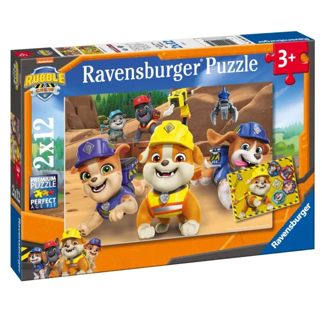 Ravensburger - Puzzle Rubble si echipa lui 2x12 piese - ARTRVSPC04167