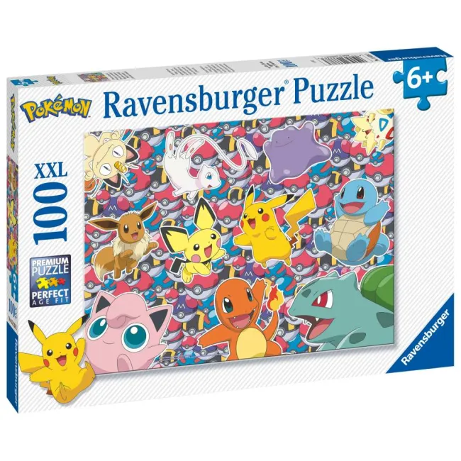Ravensburger - Puzzle Pokemon gata de lupta 100 piese XXL - ARTRVSPC13338