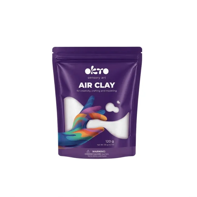 Air Clay pentru modelaj, 120 grame, Okto - Alb KRTOK25048