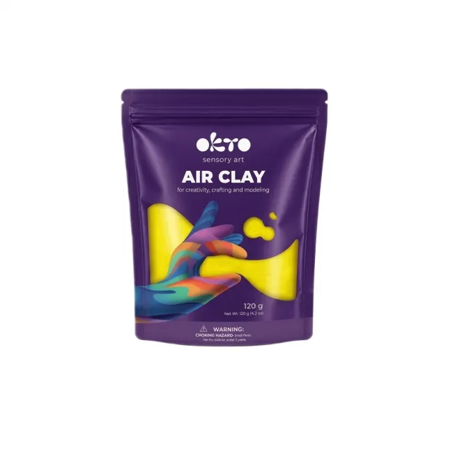 Air Clay pentru modelaj, 120 grame, Okto - Galben KRTOK25052