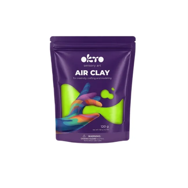 Air Clay pentru modelaj, 120 grame, Okto - Verde KRTOK25050