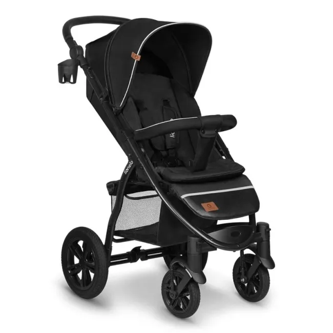 Carucior sport, Lionelo, Annet Tour, De la nastere, Cu capotina impermeabila, Cu filtru UPF 50+, Cu maner reglabil, Plasa de tantari, Suport biberon, Saculet pentru picioare, Pana la 22 kg, Cu certificare TUV, Negru BYNLO-ANNET_TOUR_BLACK_CARBON