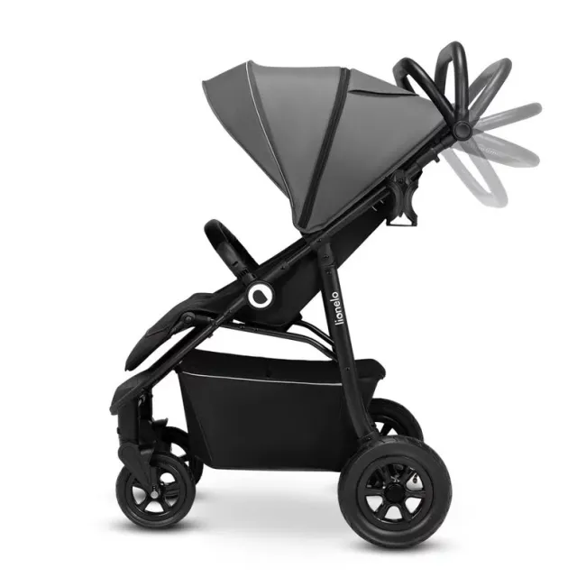 Carucior sport, Lionelo, Natt, De la nastere, Cu accesorii si capotina XXL reglabila, 0 - 22 kg, Conform cu standardele europene de securitate EN1888-1, EN1888-2, Gri BYNLO-NATT_GREY_STONE
