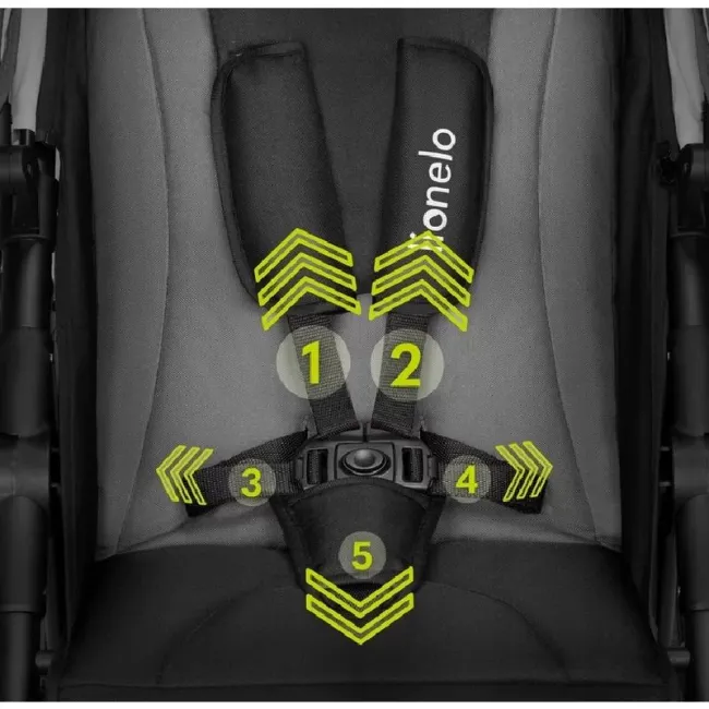 Carucior sport, Lionelo, Natt, De la nastere, Cu accesorii si capotina XXL reglabila, 0 - 22 kg, Conform cu standardele europene de securitate EN1888-1, EN1888-2, Gri BYNLO-NATT_GREY_STONE