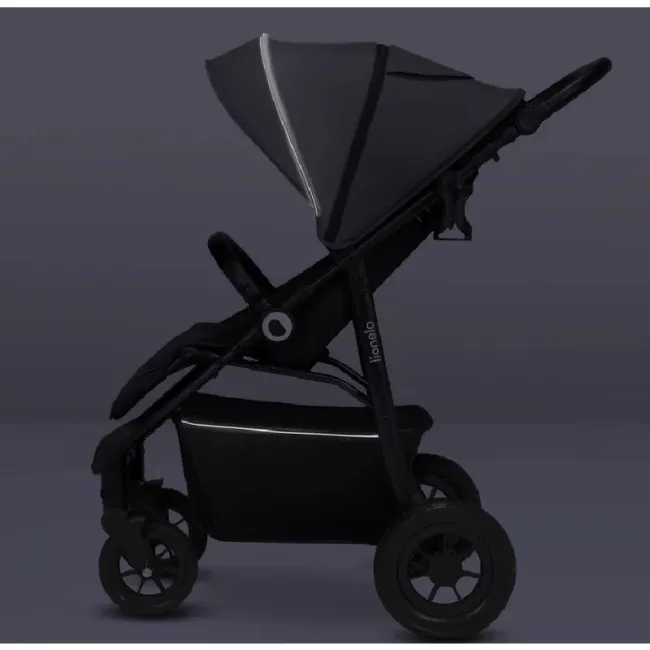 Carucior sport, Lionelo, Natt, De la nastere, Cu accesorii si capotina XXL reglabila, 0 - 22 kg, Conform cu standardele europene de securitate EN1888-1, EN1888-2, Gri BYNLO-NATT_GREY_STONE
