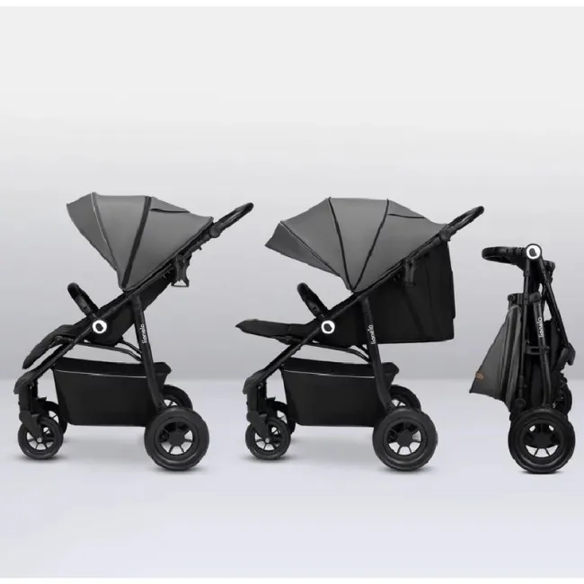 Carucior sport, Lionelo, Natt, De la nastere, Cu accesorii si capotina XXL reglabila, 0 - 22 kg, Conform cu standardele europene de securitate EN1888-1, EN1888-2, Gri BYNLO-NATT_GREY_STONE