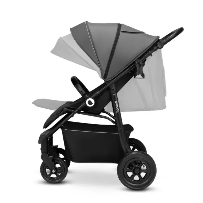 Carucior sport, Lionelo, Natt, De la nastere, Cu accesorii si capotina XXL reglabila, 0 - 22 kg, Conform cu standardele europene de securitate EN1888-1, EN1888-2, Gri BYNLO-NATT_GREY_STONE
