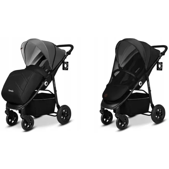 Carucior sport, Lionelo, Natt, De la nastere, Cu accesorii si capotina XXL reglabila, 0 - 22 kg, Conform cu standardele europene de securitate EN1888-1, EN1888-2, Gri BYNLO-NATT_GREY_STONE