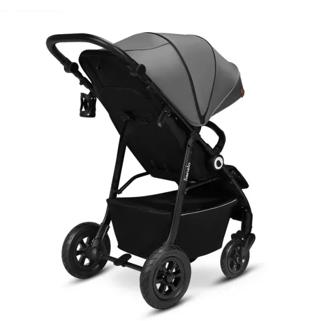 Carucior sport, Lionelo, Natt, De la nastere, Cu accesorii si capotina XXL reglabila, 0 - 22 kg, Conform cu standardele europene de securitate EN1888-1, EN1888-2, Gri BYNLO-NATT_GREY_STONE