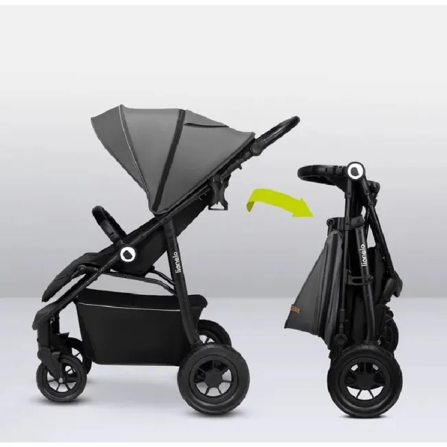Carucior sport, Lionelo, Natt, De la nastere, Cu accesorii si capotina XXL reglabila, 0 - 22 kg, Conform cu standardele europene de securitate EN1888-1, EN1888-2, Gri BYNLO-NATT_GREY_STONE