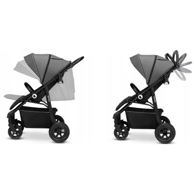 Carucior sport, Lionelo, Natt, De la nastere, Cu accesorii si capotina XXL reglabila, 0 - 22 kg, Conform cu standardele europene de securitate EN1888-1, EN1888-2, Gri BYNLO-NATT_GREY_STONE