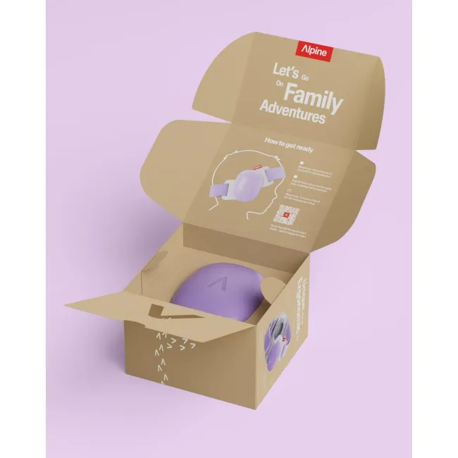 Casti antifonice pentru bebelusi si copii pana la 4 ani, ofera protectie auditiva, SNR 24, mov, ALPINE Muffy Baby Dawn Purple ALP29765