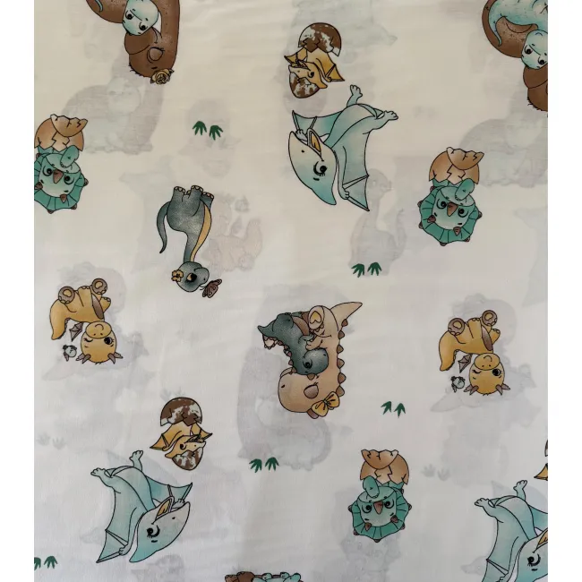 Cearsaf cu elastic din bumbac Ranforce Dino pentru patut/saltea de 140 x 70 x 12 cm - ASC6427968023034