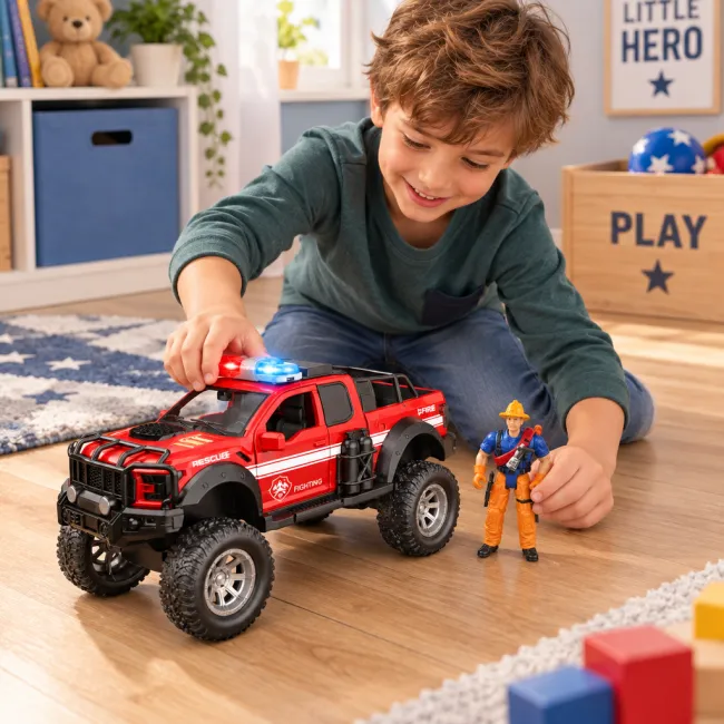 Masina de interventie plastic, Globo, Rescue, 32 cm, lumini sunete, figurina inclusa, off-road, 3xLR44 SOLGL43335