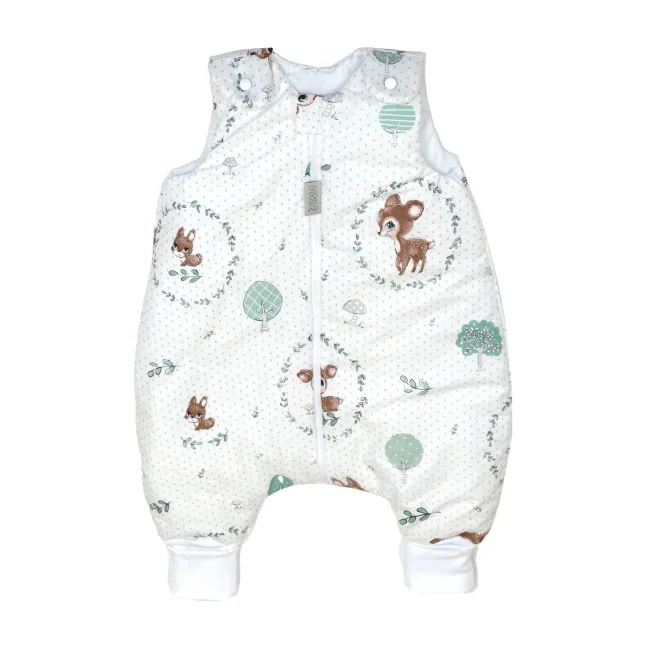 Sac De Dormit Cu Picioare Amy Poiana Cu Caprioare, Bumbac, 2.5 Tog, Marimea M (92-98cm), 68x52cm ,   Cu E Osete Integrate Pjb84757