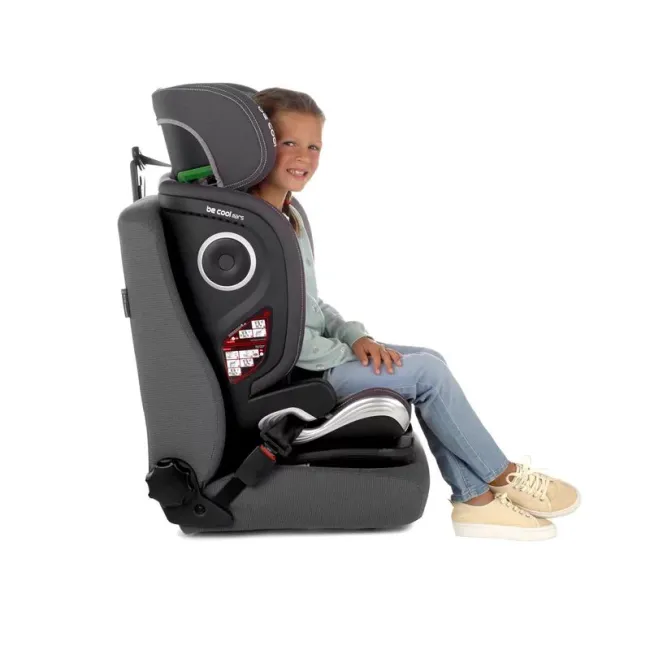 Scaun auto, Be Cool, Mars, I-Size, 100-150 cm, 4-12 ani, Cu isofix, Protectie superioara in caz de impact lateral - SPS, Cu tetiera reglabila, Conform cu standardul european de securitate ECE R129, Iron BYN8420421077979