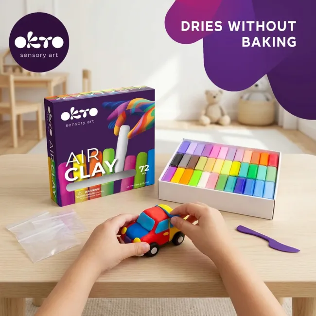 Set de modelaj OKTO Air Clay, 36 culori, 216 g, 3 ani+ KRTOK25003
