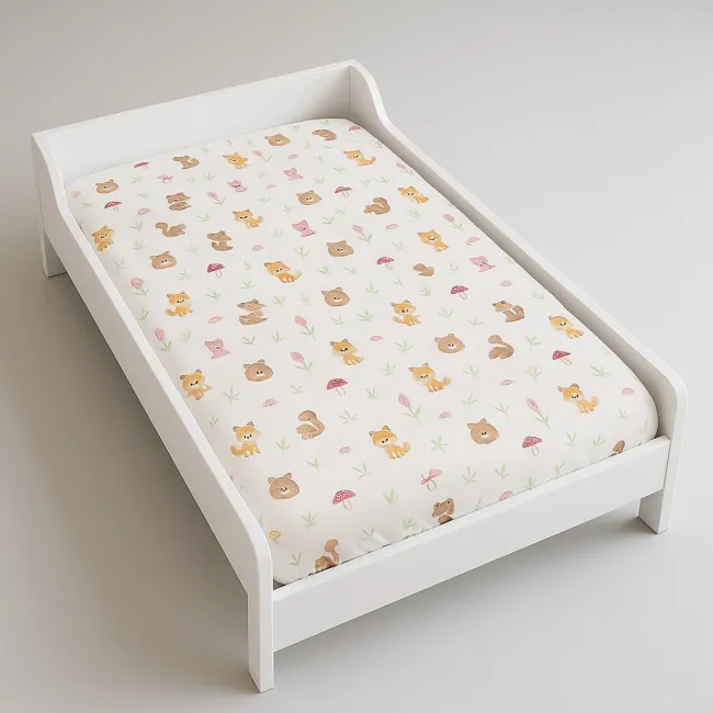 Cearsaf cu elastic din bumbac Ranforce Forest pentru patut/saltea de 140 x 70 x 12 cm - ASC6427968023249