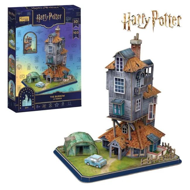 Cubic Fun - Puzzle 3D Harry Potter The Burrow locuinta Familiei Weasley 103 piese - ARTCU540309