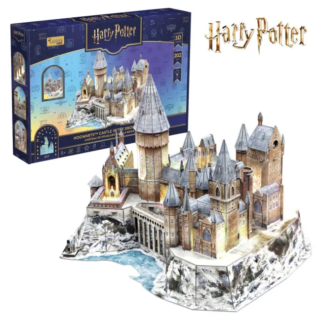 Cubic Fun - Puzzle 3D cu LED Harry Potter Castelul Hogwarts in zapada 202 piese - ARTCU540312
